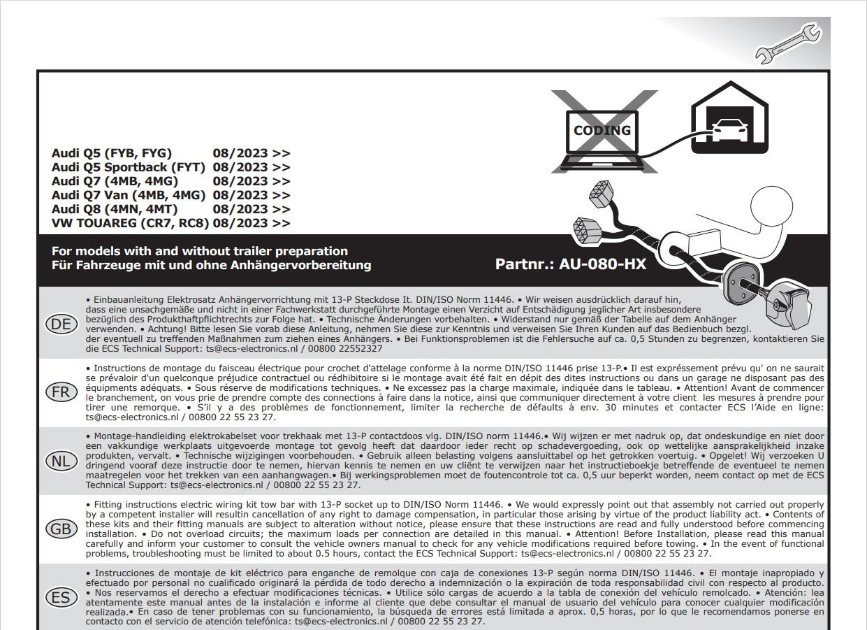 AUDI Q5 2024- Römork Tesisatı 13P