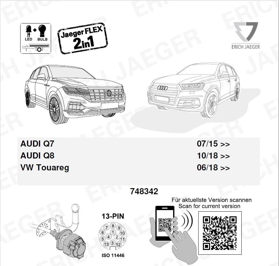 AUDI Q7 2015-2023 Römork Tesisatı 13P