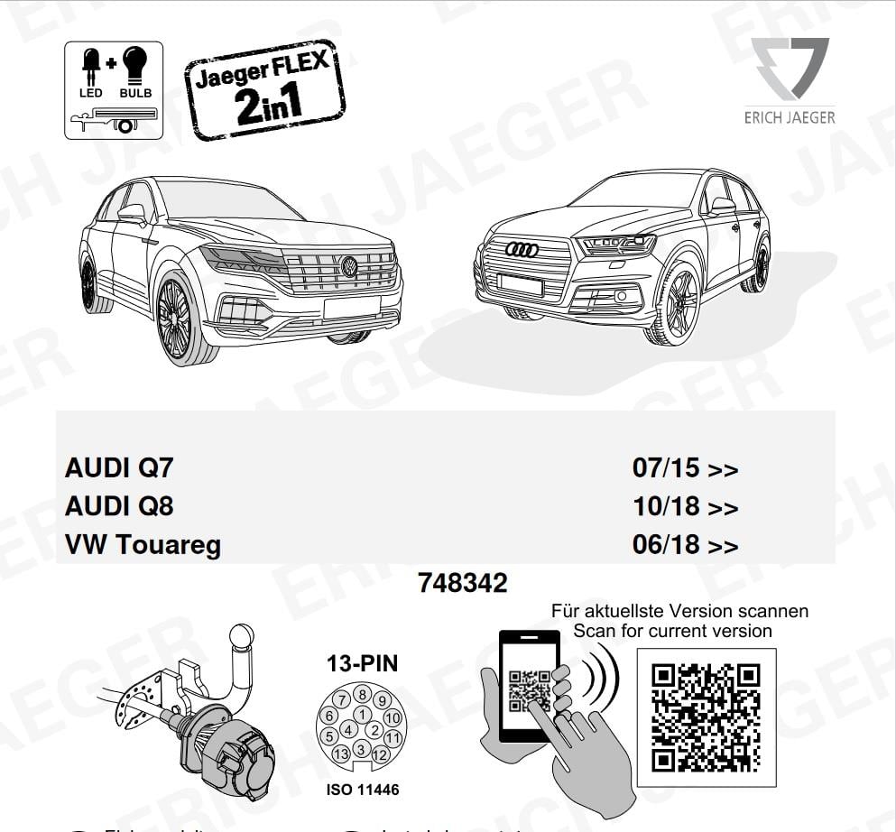 AUDI Q8 2018- Römork Tesisatı 13P