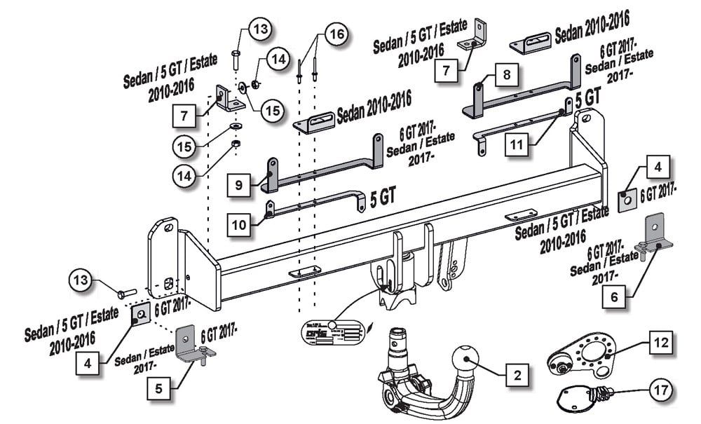 BMW 6-Serisi SÖKÜLEBİLİR CEKI DEMIRI G32 2017- 