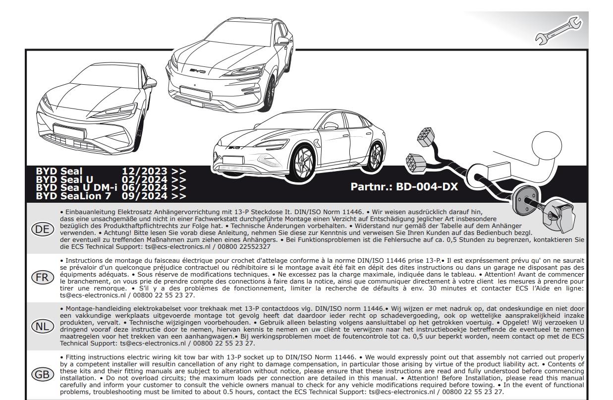 BYD Seal U 2024- Römork Tesisatı 13P