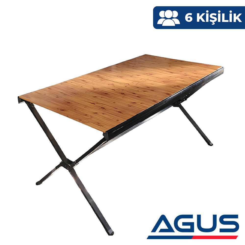 Campout Odin Premium Katlanır Bambu Masası 6 Kişilik