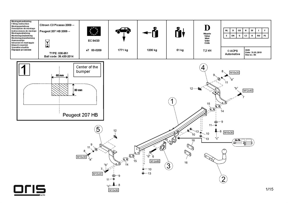 CITROEN C3 Picasso CEKI DEMIRI 2009-2013