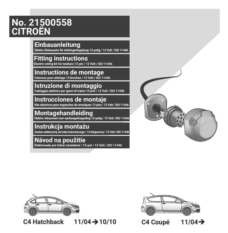CITROEN C4 2004-2011 Römork Tesisatı 13P