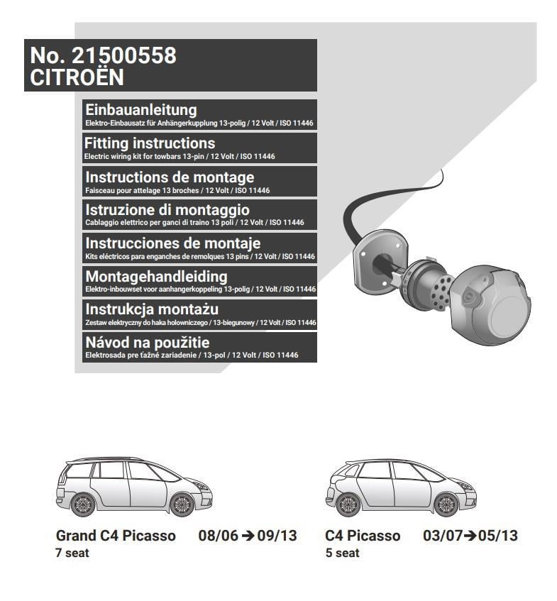 CITROEN C4 Picasso 2006-2013 Römork Tesisatı 13P