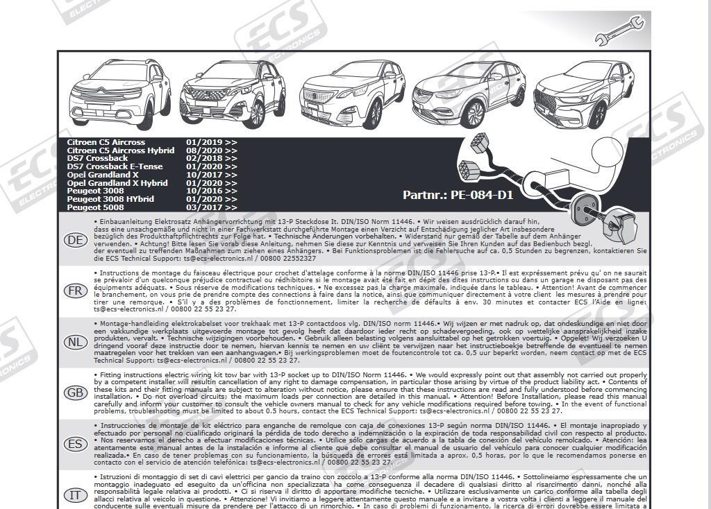 CITROEN C5 Aircross Römork Tesisatı 13P