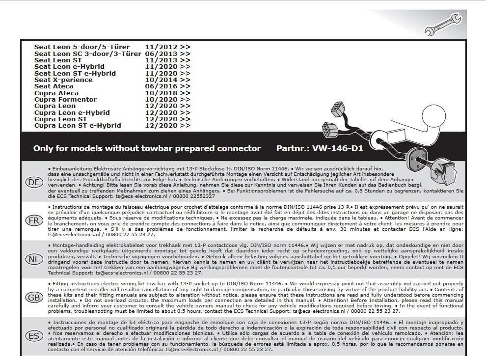 CUPRA Ateca Römork Tesisatı 13P