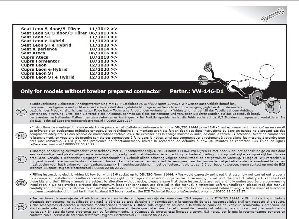CUPRA Ateca Römork Tesisatı 13P
