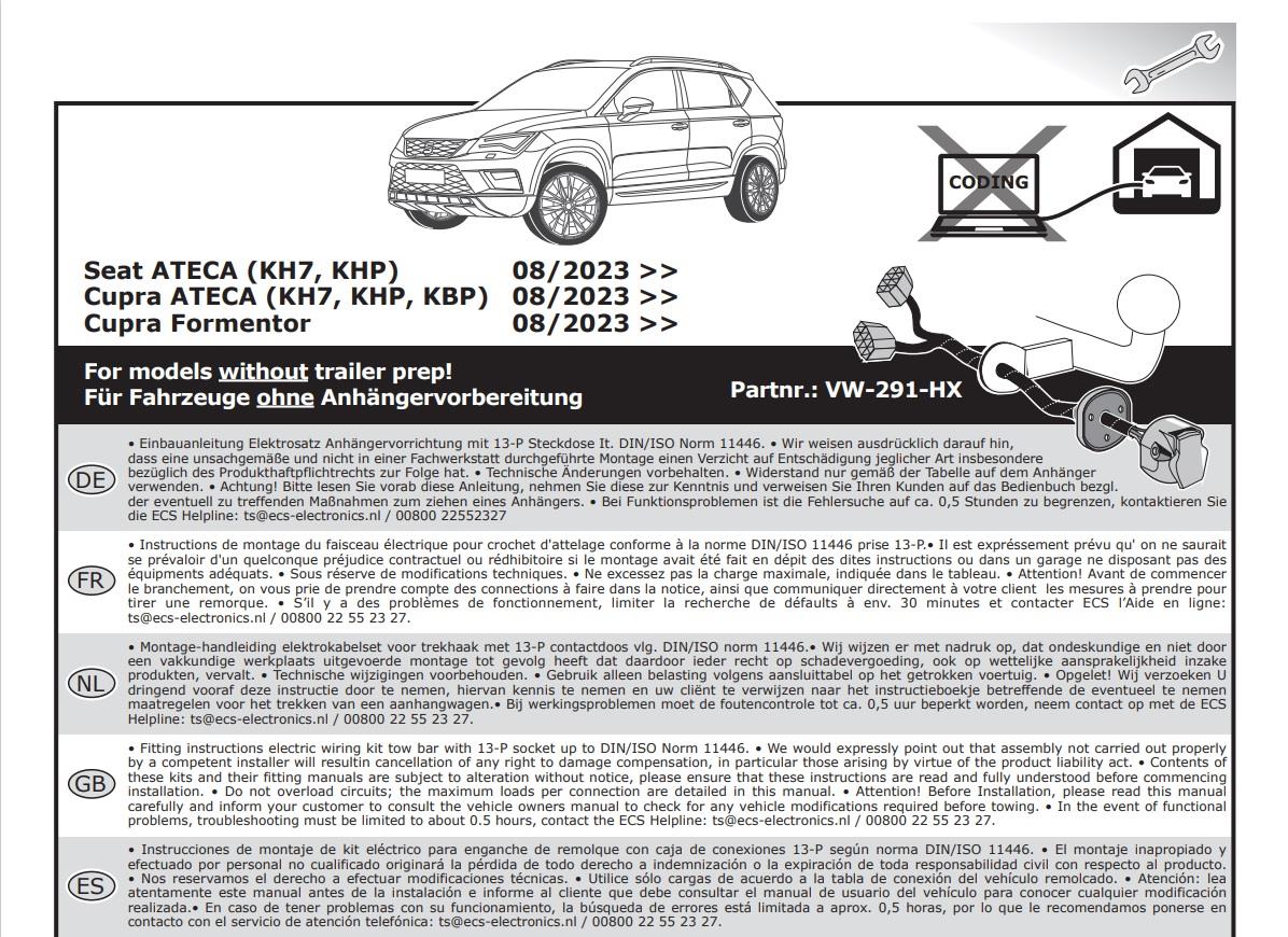 CUPRA Formentor 2024- Römork Tesisatı 13P
