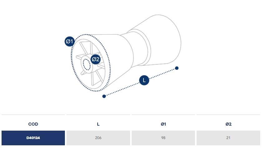 Domar Orta Makara Takozu 206 mm Mavi