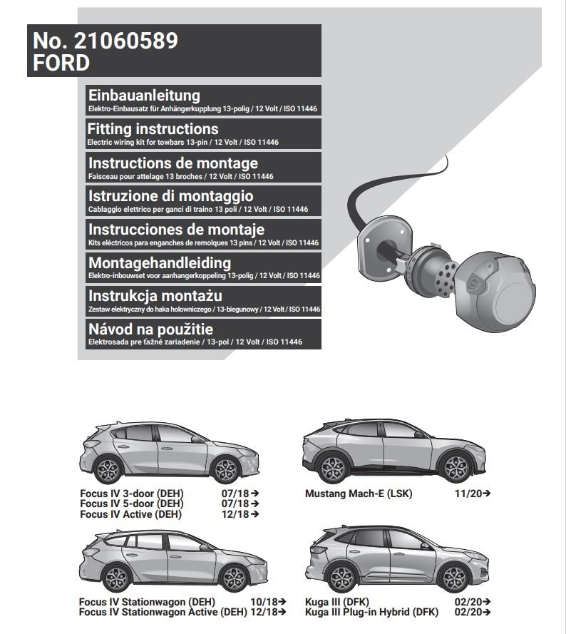 FORD Kuga 2019-2024 Römork Tesisatı 13P