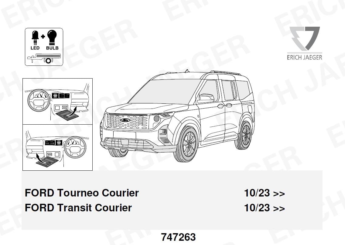 FORD Tourneo-Transit Courier 2023- Römork Tesisatı 13P