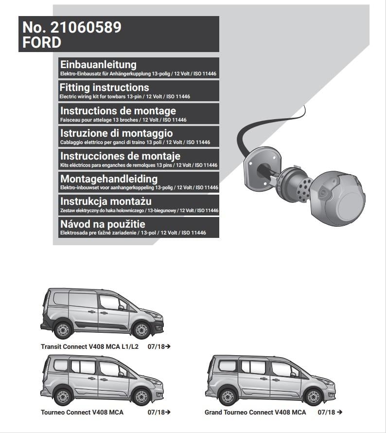 FORD Tourneo/Transit Connect 2022- Römork Tesisatı 13P
