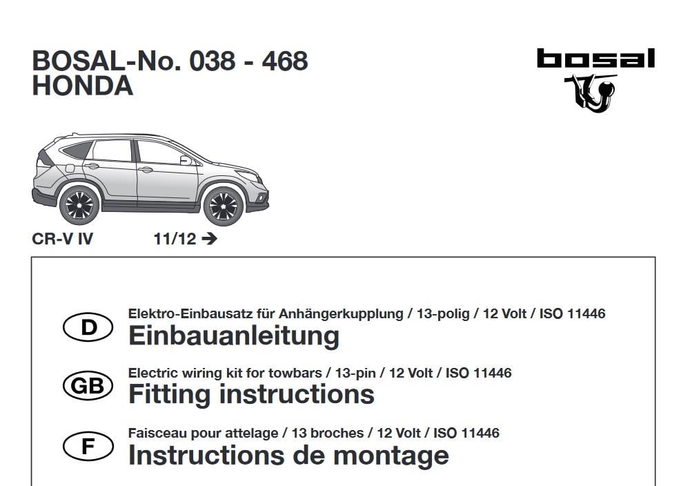 HONDA CR-V 2012-2018 Römork Tesisatı 13P