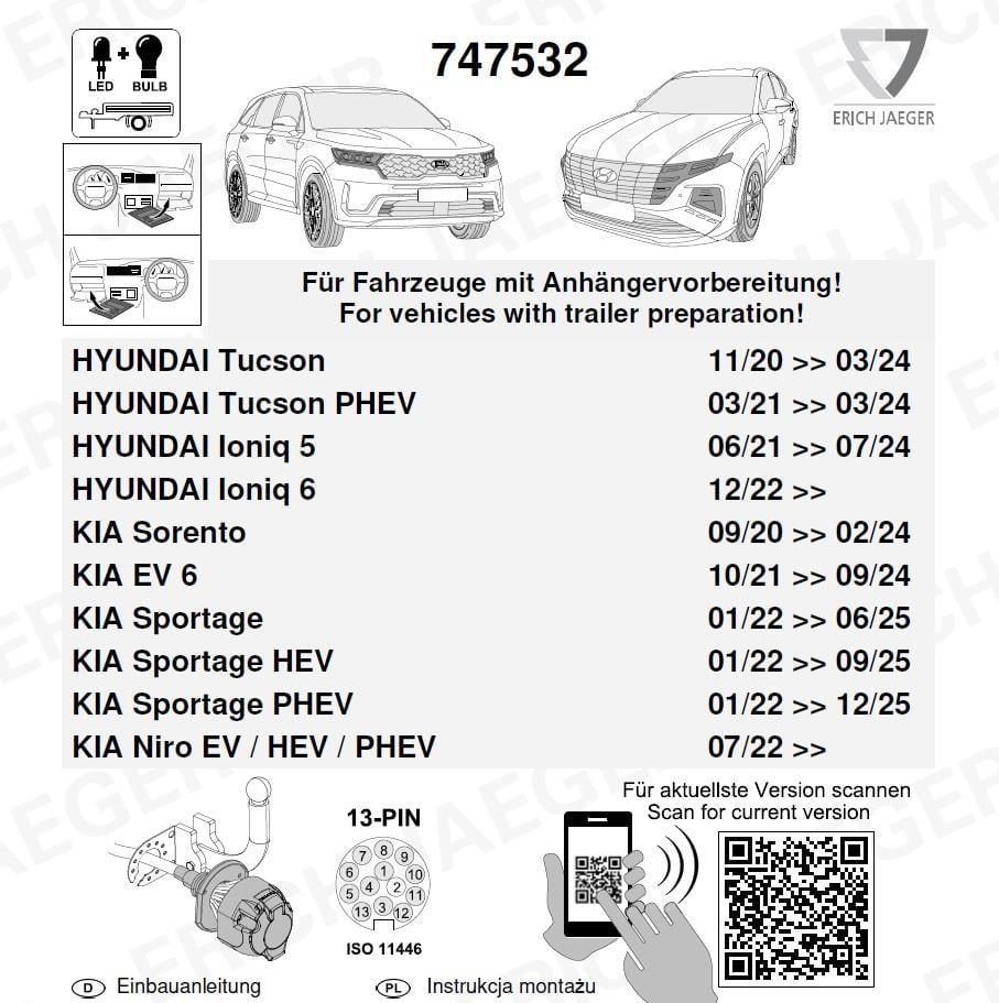 HYUNDAI Ioniq 5 2021-2024 Römork Tesisatı 13P