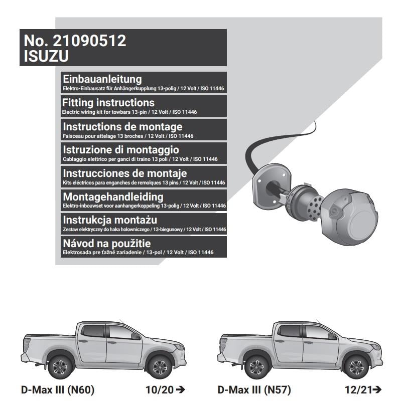 ISUZU D-Max 2021- Römork Tesisatı 13P
