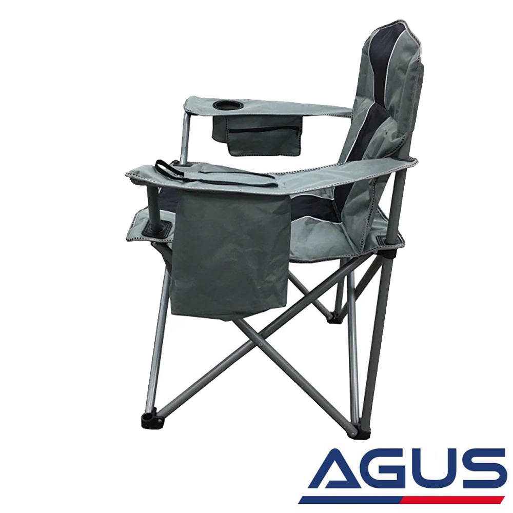 Kamp Sandalyesi Buz Çantalı Siyah Gri