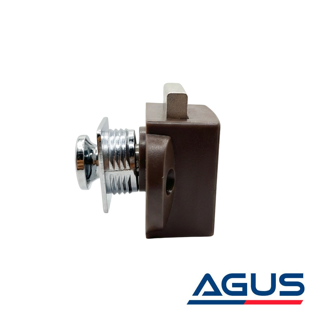 Karavan Krom 20mm. Çerçeveli Yuvarlak Bas Çek Mobilya Kilidi