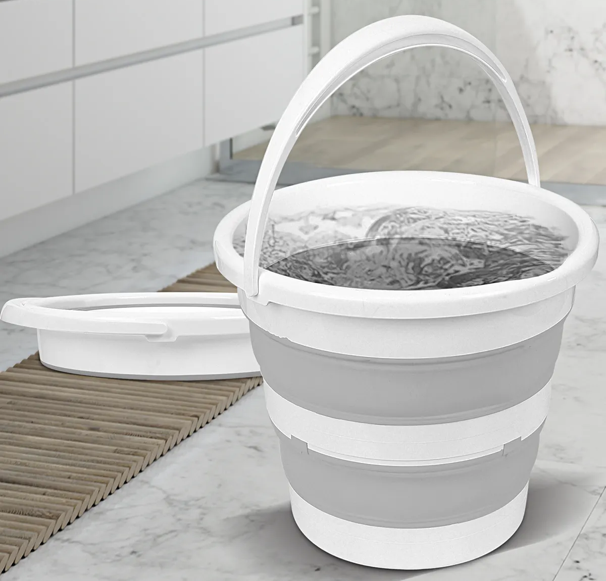 Katlanır Silikon Çöp Kutusu 12 Litre