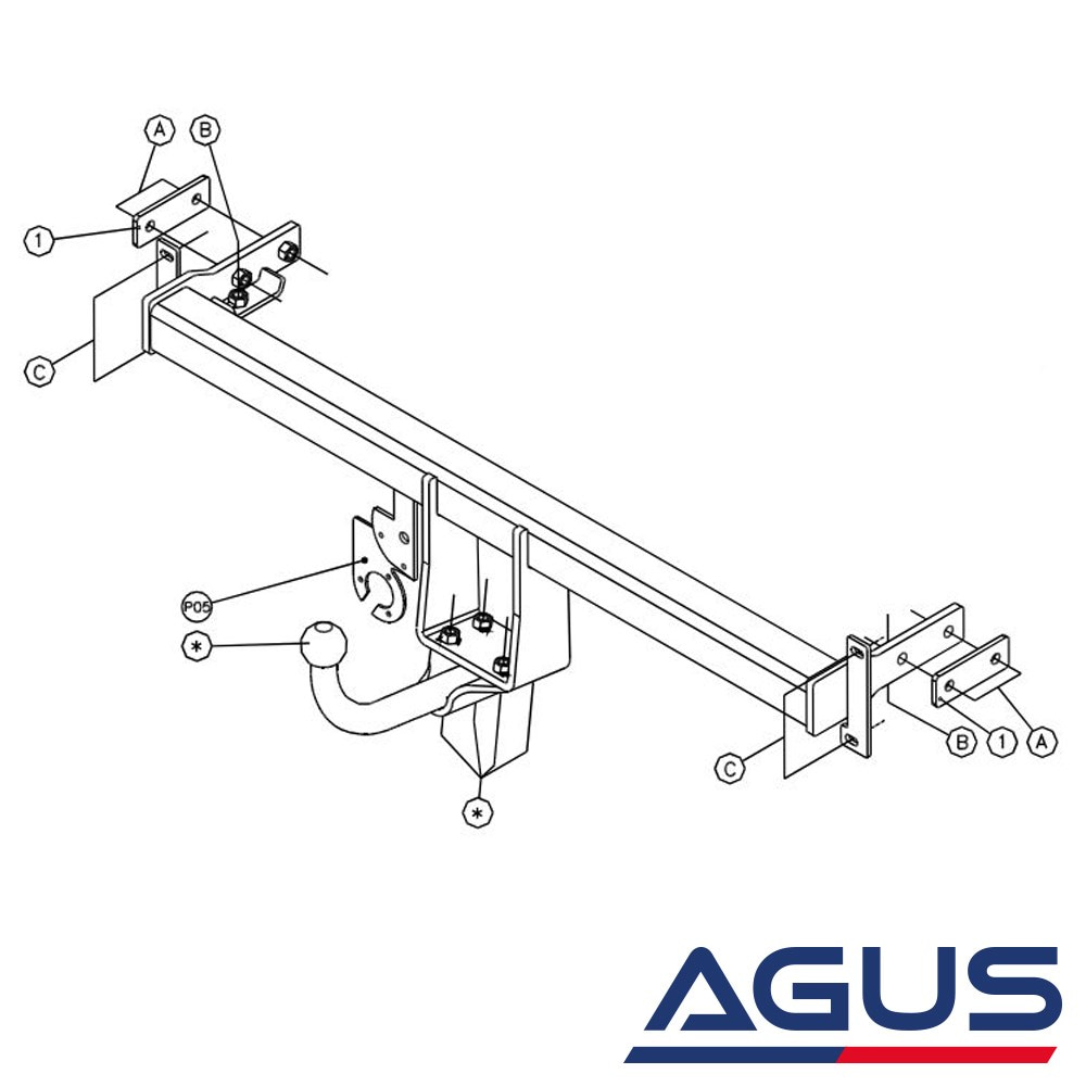 KIA Cerato Çeki Demiri 2004-2009 (LD) - Sedan,Hatchback | Agus.com.tr