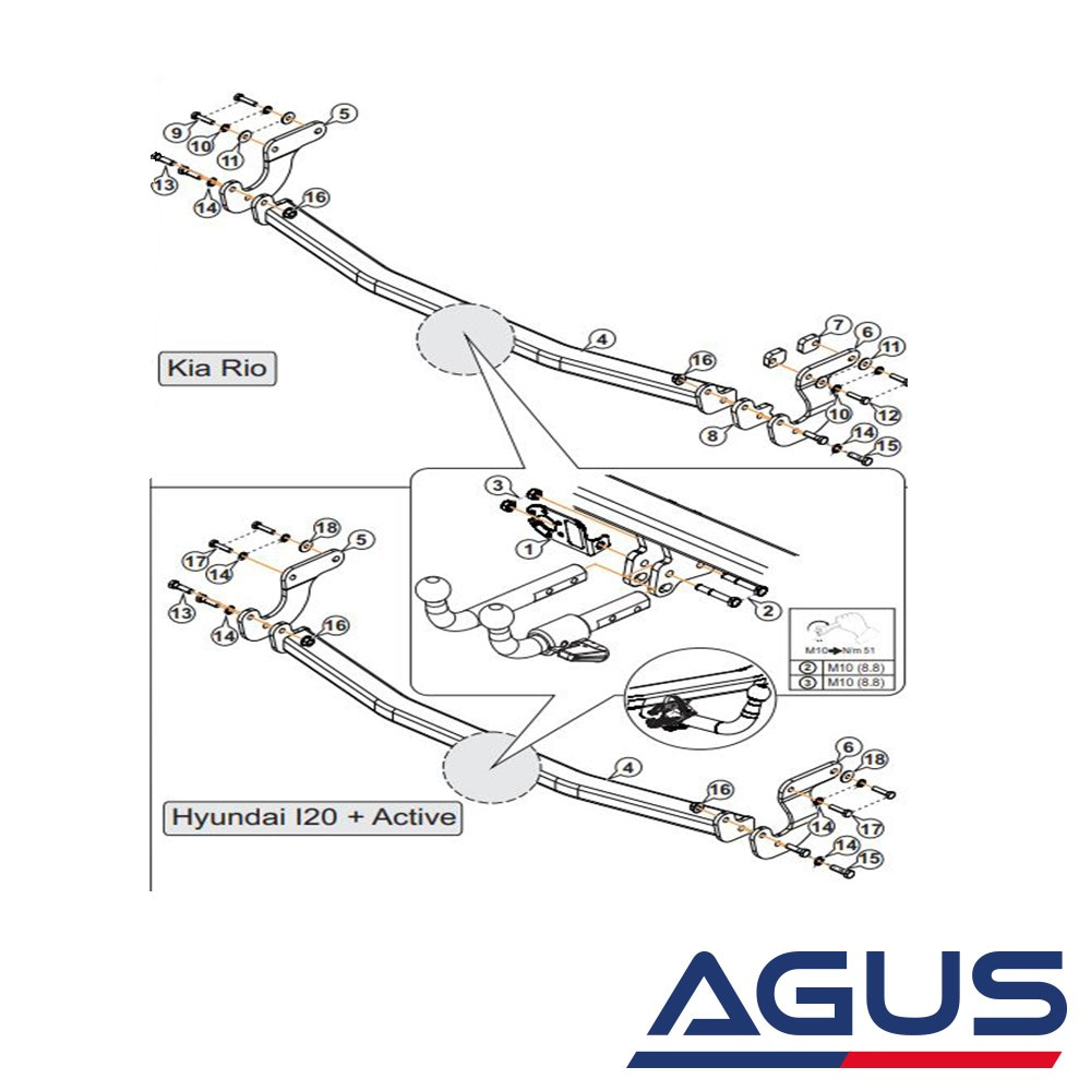 KIA Rio Çeki Demiri 2017- Hatchback | Agus.com.tr