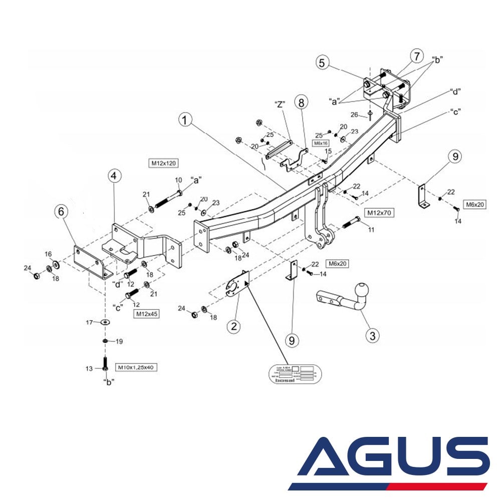 Kia Sorento Çeki Demiri 2010-2012 | Agus.com.tr