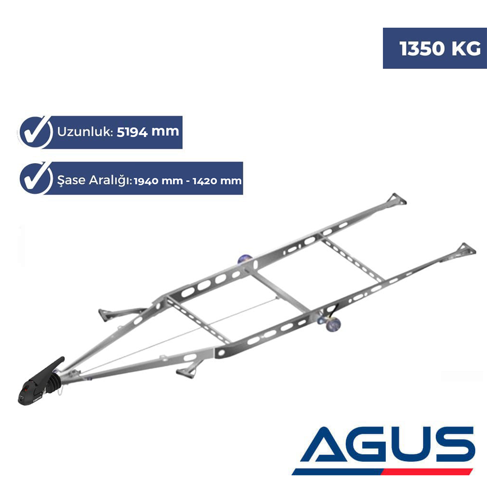 KNOTT 1000-1350 Kg Frenli Römork ve Karavan Şasesi