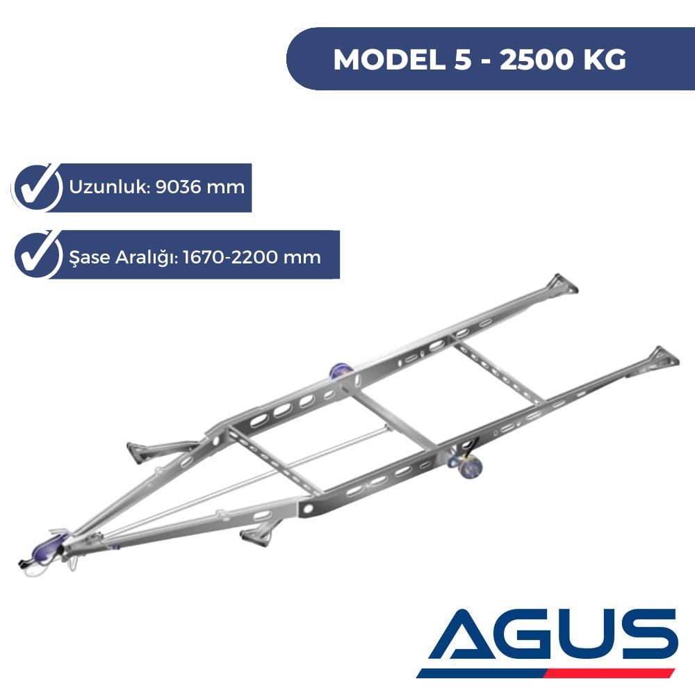 KNOTT 2500 Kg Frenli Römork ve Karavan Şasesi 9036mm