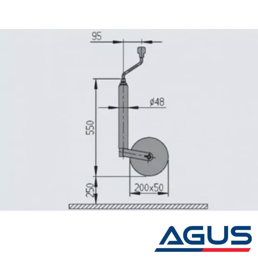 Knott 300 kg 48 mm Krikolu Ön Destek Tekeri