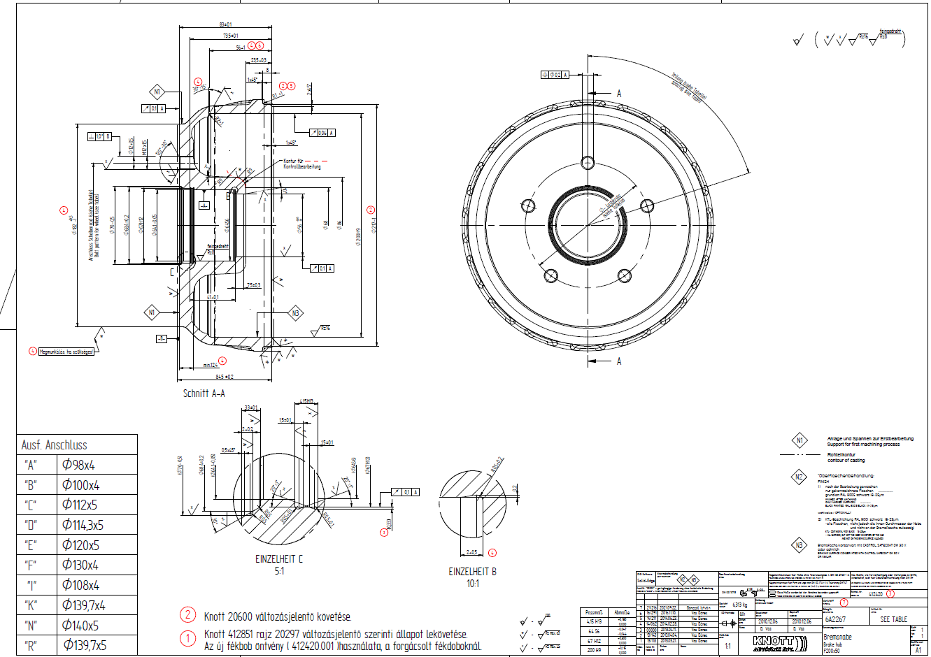 Knott Dingil Fren Kampanası F200 20-2425/1 5x112