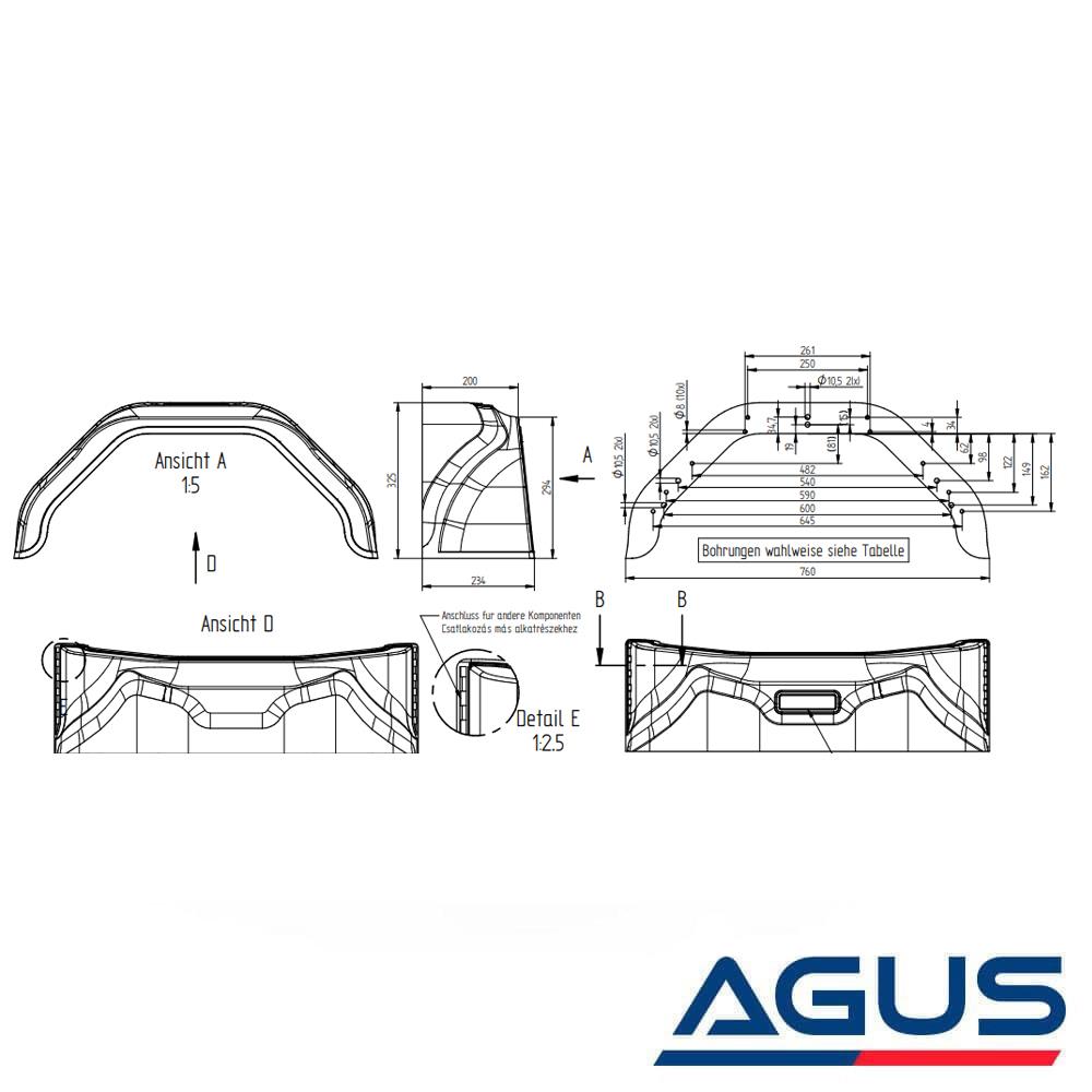 Knott Plastik Römork Çamurluğu 220 mm 