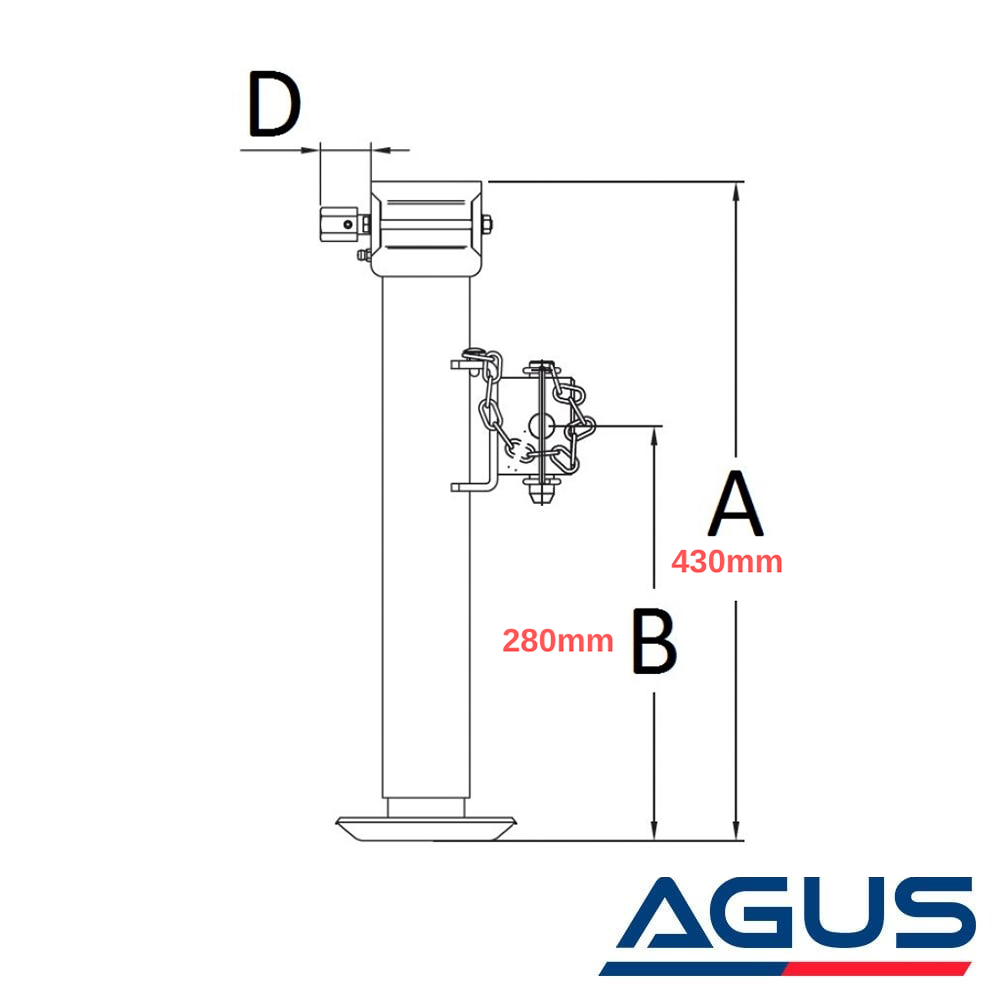 KNOTT Römork Krikolu Köşe Destek Ayağı 1300 Kg