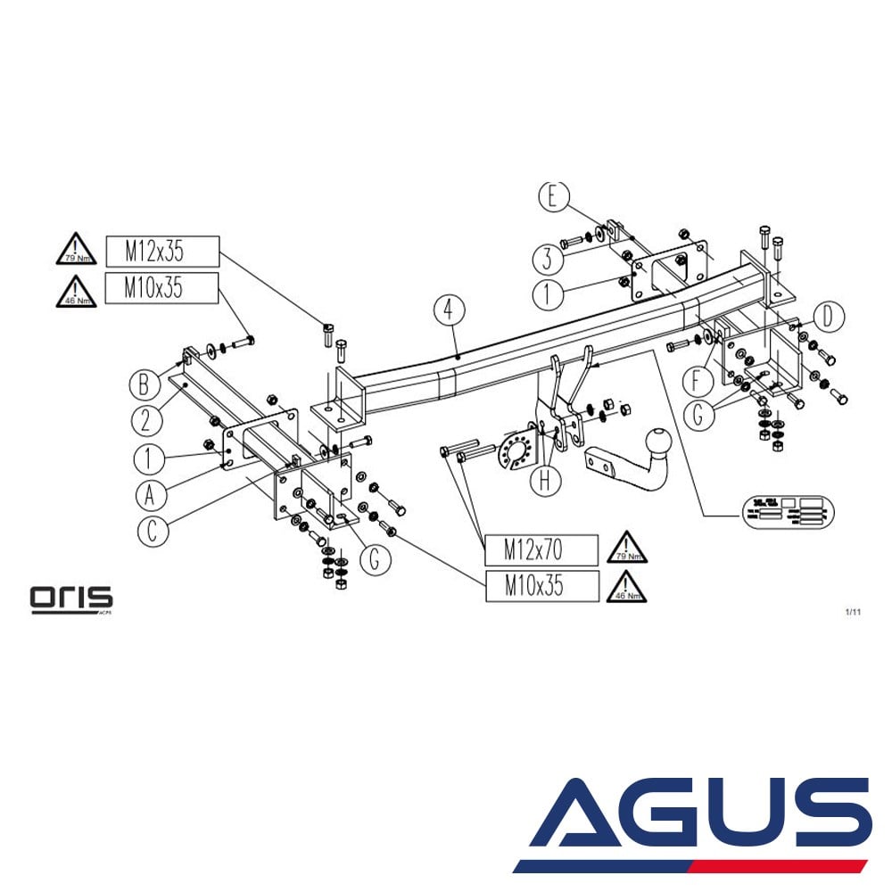 MERCEDES C-Serisi Çeki Demiri W204 2008-2014 Sedan,Stationwagon | Agus.com.tr