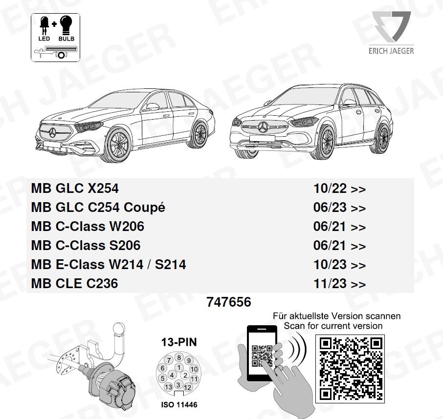 MERCEDES C Serisi W206,S206 2021- Römork Tesisatı 13P
