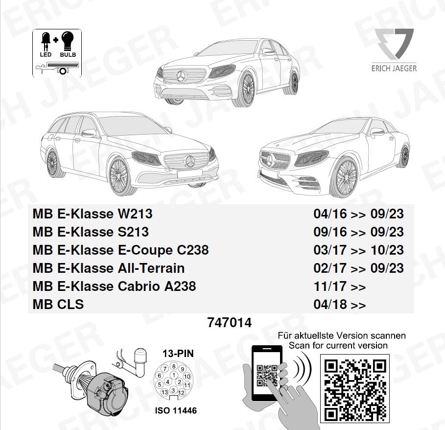 MERCEDES E Serisi W213 2016-2023 Römork Tesisatı 13P