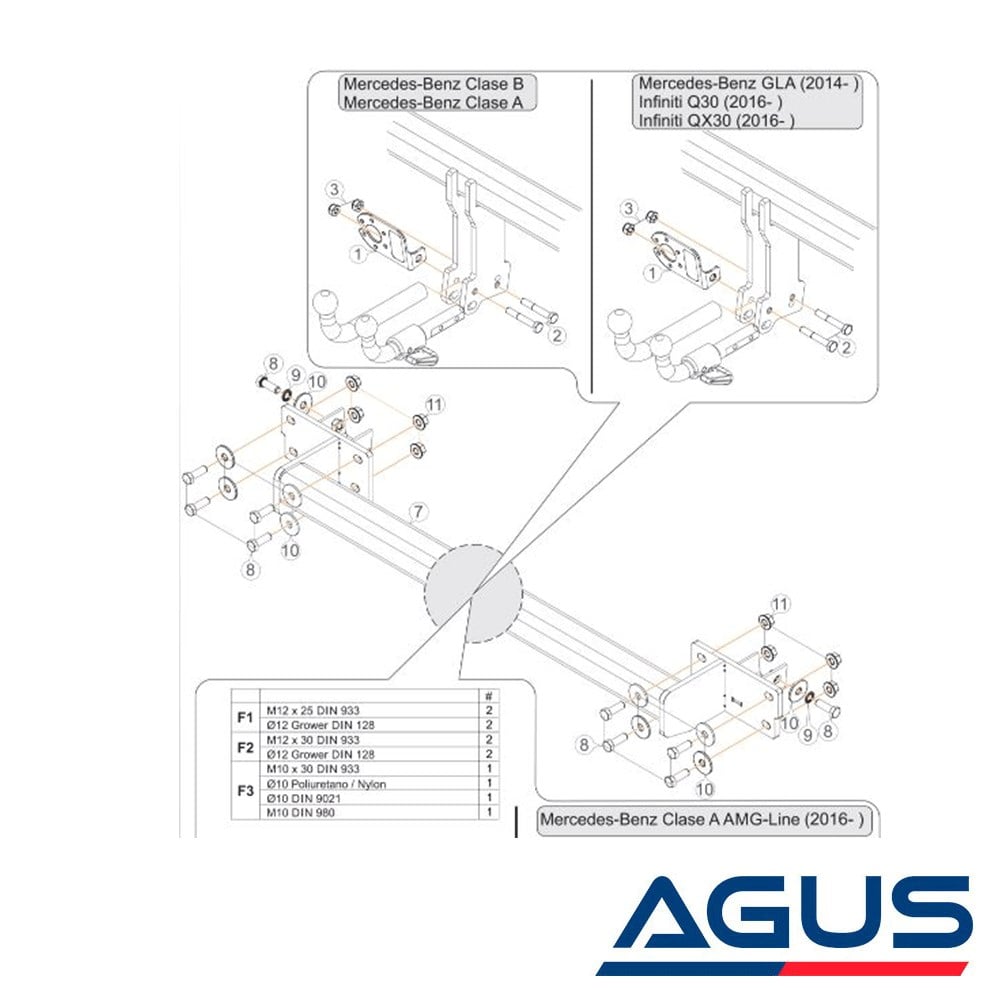 MERCEDES GLA Çeki Demiri X156 2014-2019 | Agus.com.tr