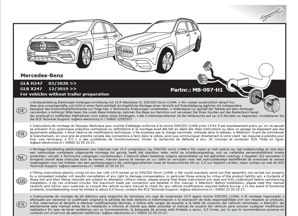 MERCEDES GLA H247 2020- Römork Tesisatı 13P