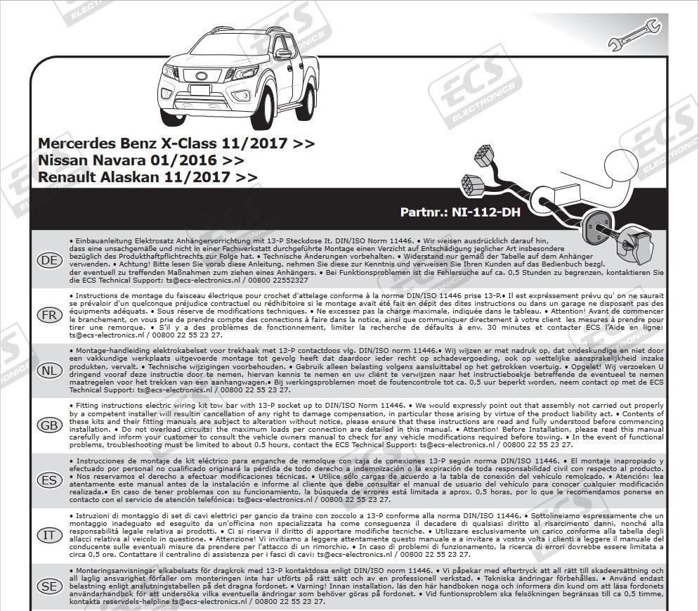 MERCEDES X Class Römork Tesisatı 13P