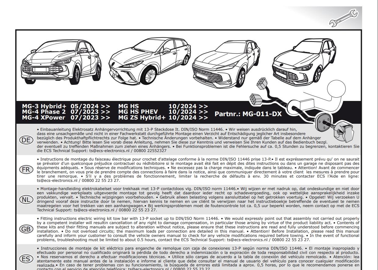 MG HS Electric Römork Tesisat 13P