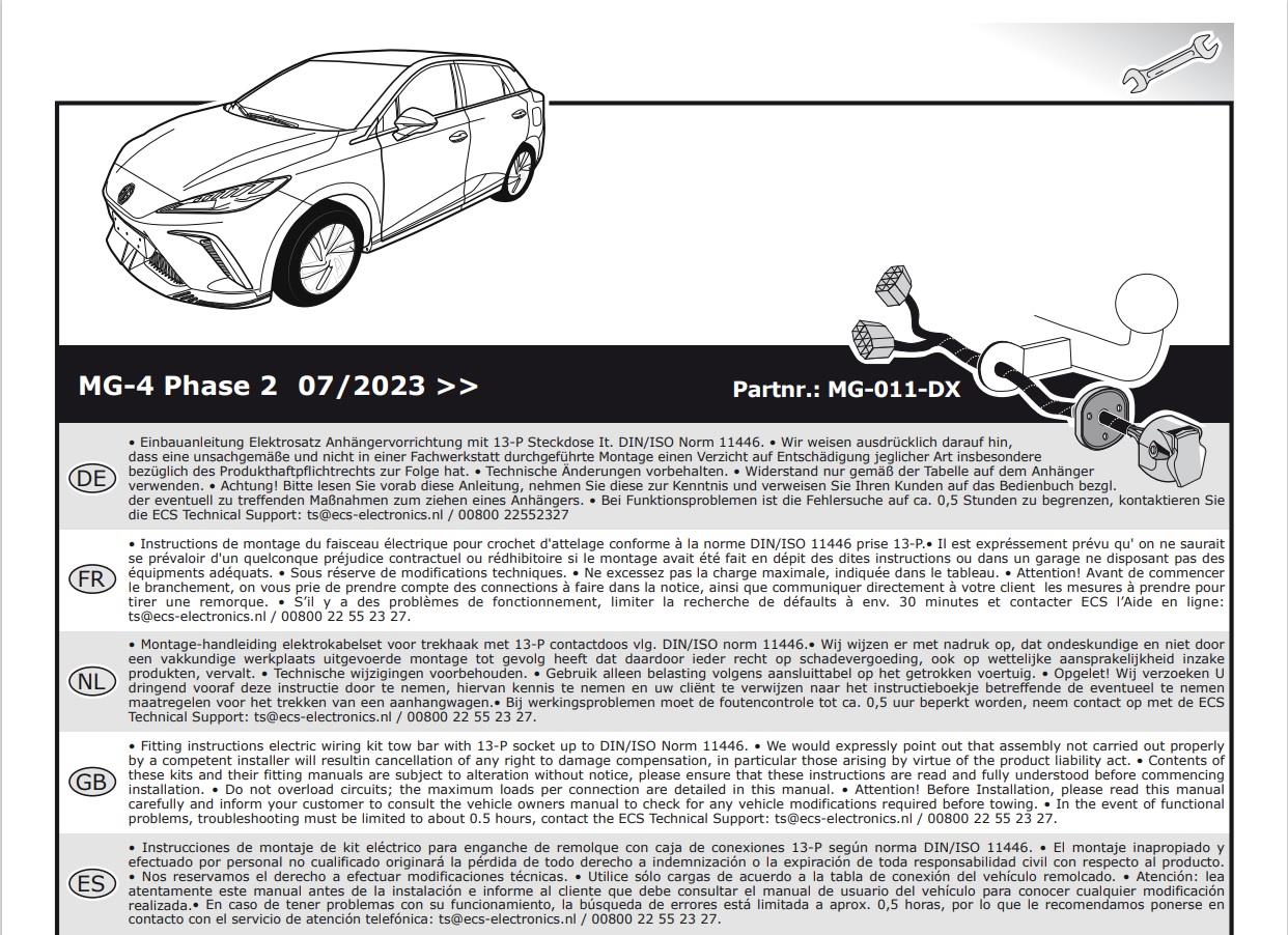 MG4 Electric Römork Tesisat 13P