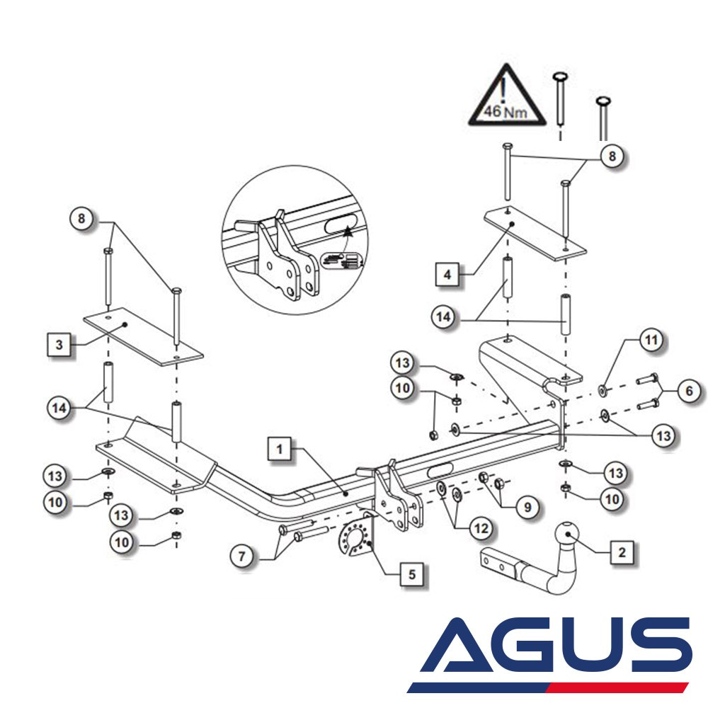 MITSUBISHI Outlander Çeki Demiri 2003-2008 | Agus.com.tr
