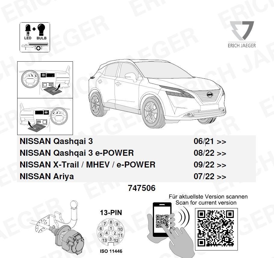 NISSAN Qashqai J12 2021-- Römork Tesisatı 13P