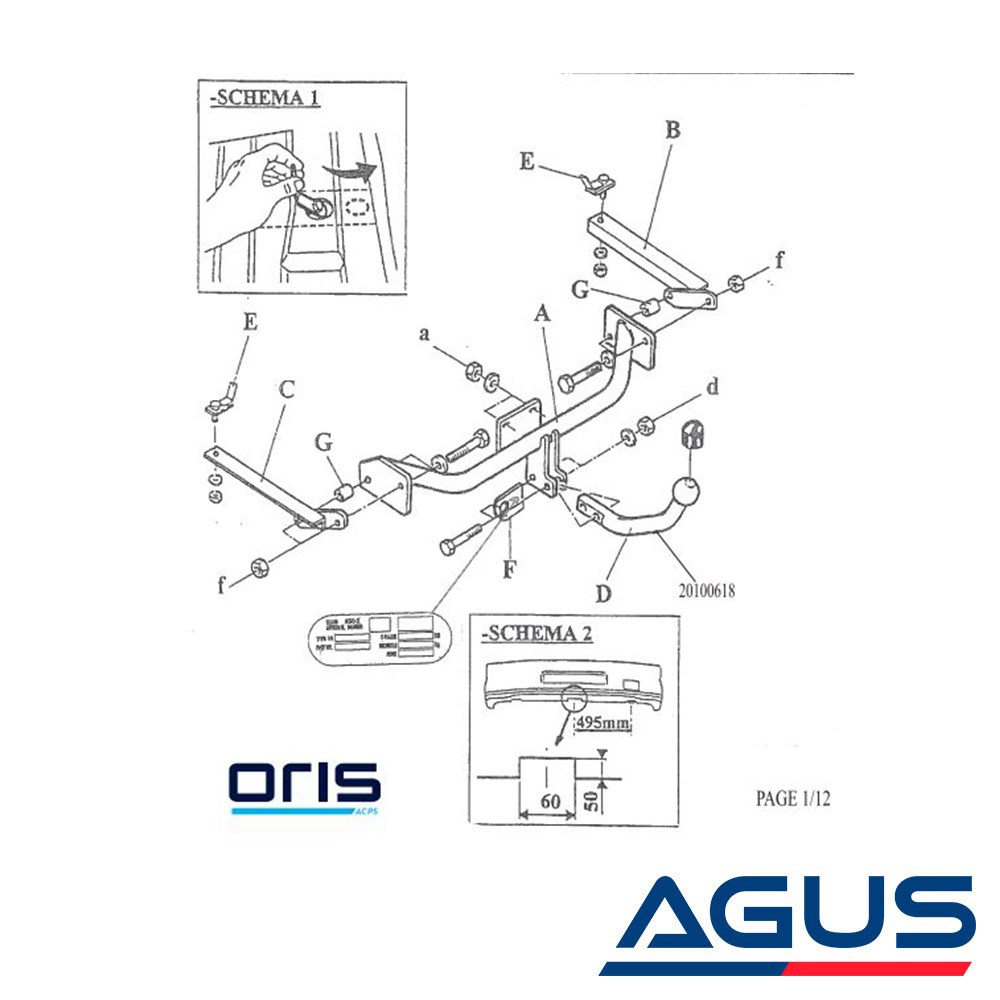 PEUGEOT 306 Çeki Demiri 1993-2002 Hatchback  | Agus.com.tr