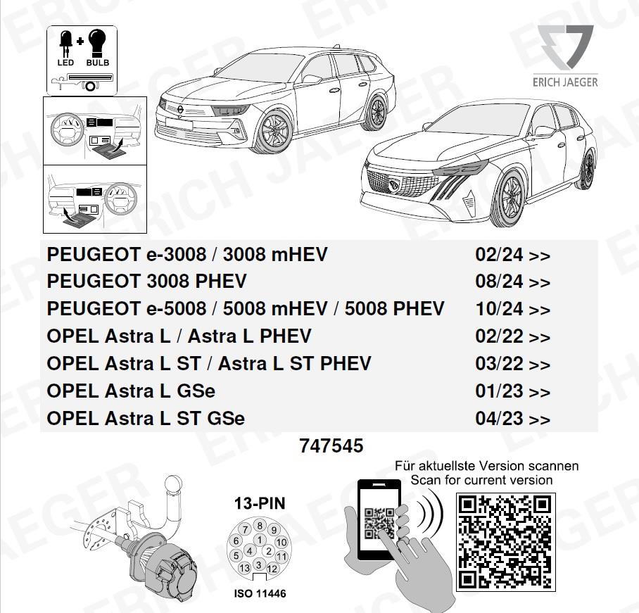 PEUGEOT 5008 2024- Römork Tesisat 13P