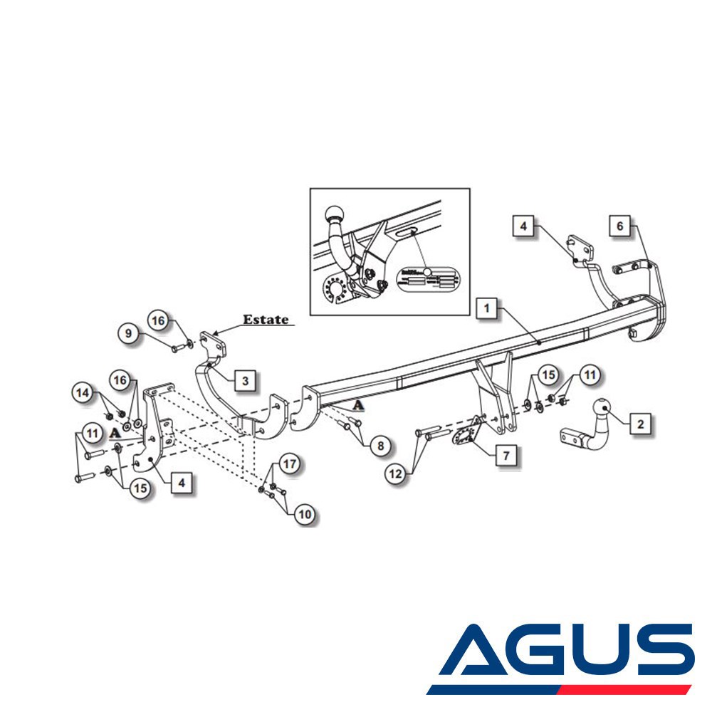 PEUGEOT 508 Çeki Demiri 2011-2017 Stationwagon | Agus.com.tr