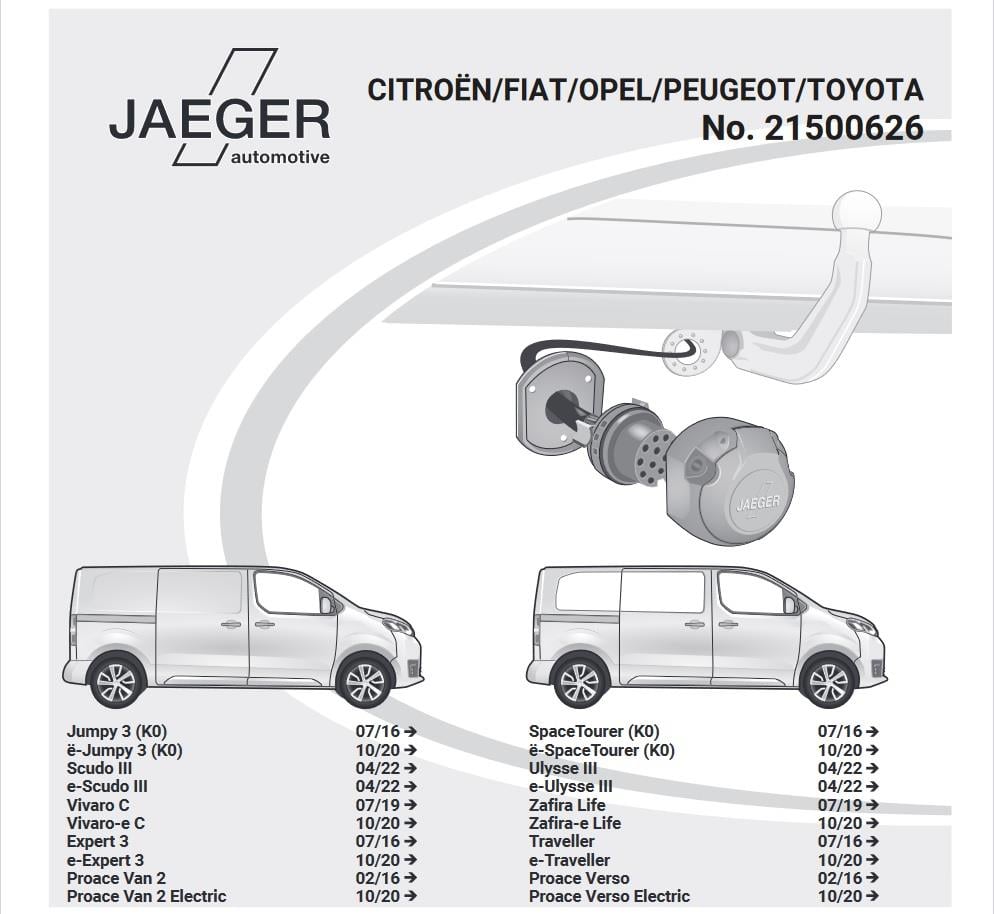 PEUGEOT Expert III/Traveller 2017- Römork Tesisatı 13P