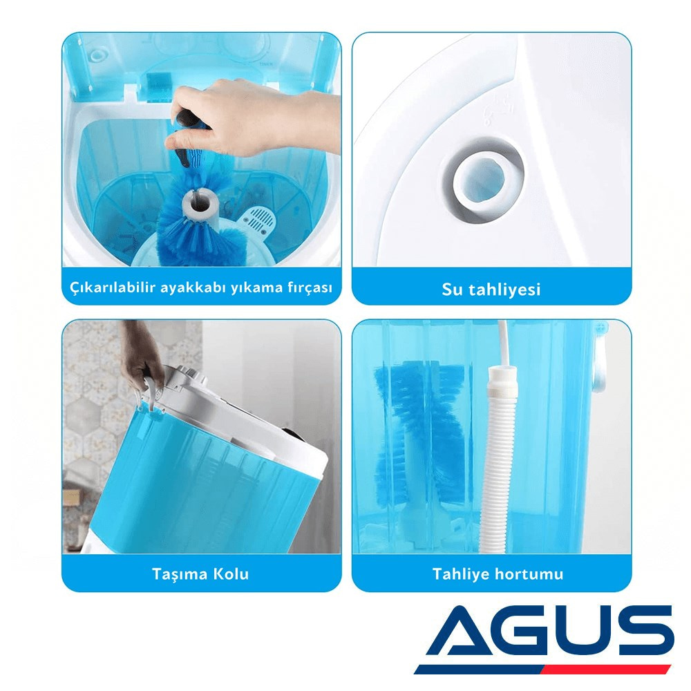 Portatif Kamp Çamaşır & Ayakkabı Yıkama Makinesi