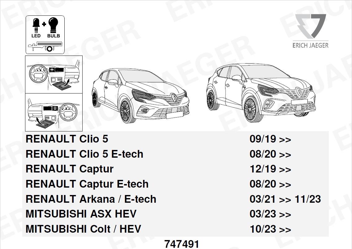 RENAULT Clio V 2019- Römork Tesisatı 13P