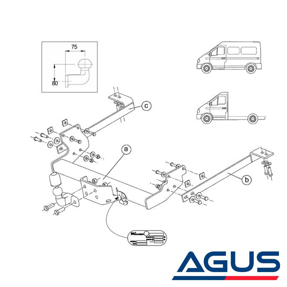 RENAULT Master Çeki Demiri 1997-2013 Panelvan,Minibüs,Pick-up,Kamyonet | Agus.com.tr