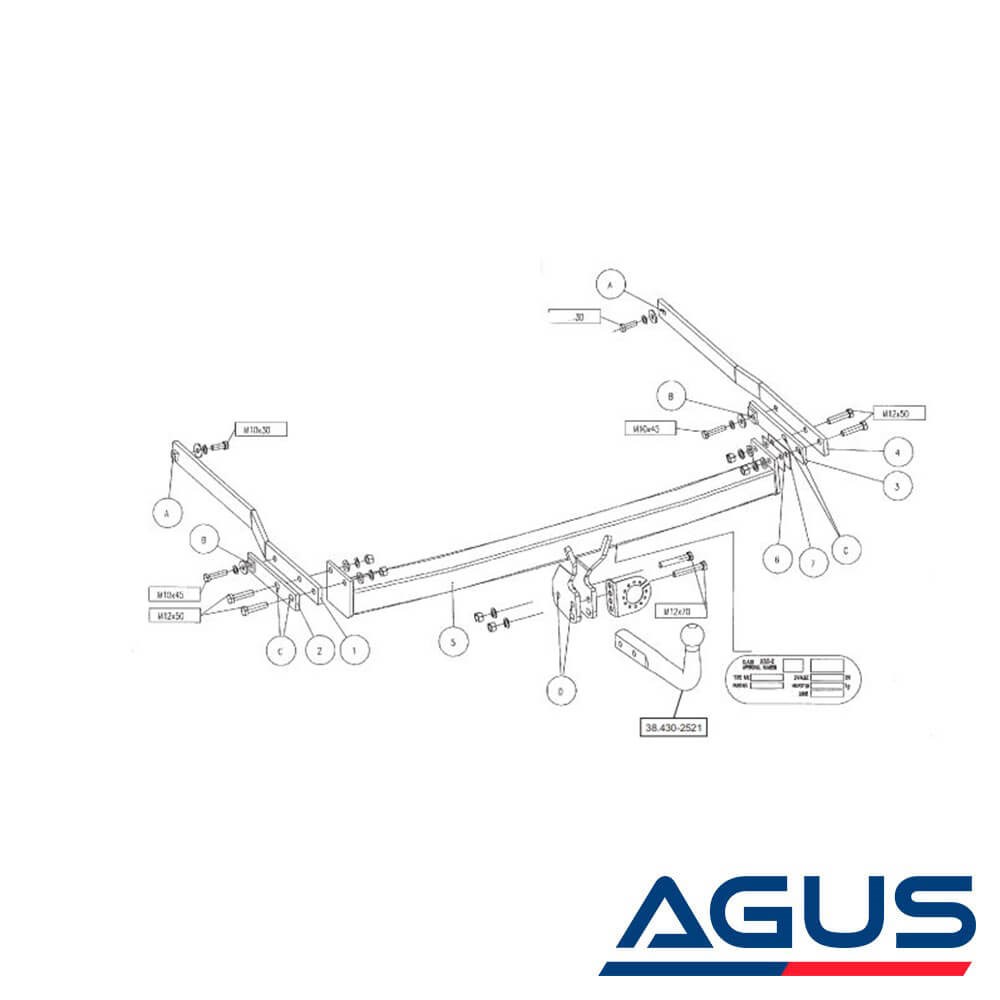 RENAULT Megane II Çeki Demiri 2003-2010 Sedan | Agus.com.tr
